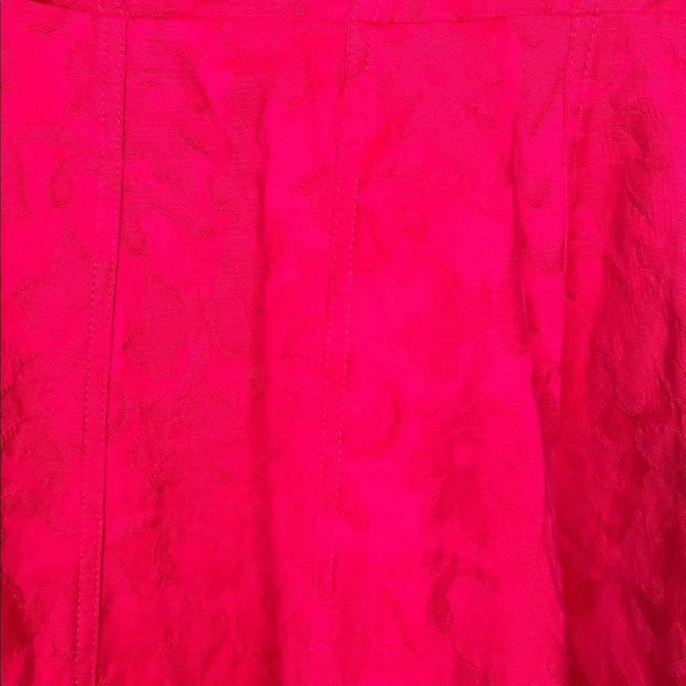 NWT Anthropologie Floral Contrast Sweetheart Midi Dress Raspberry Size 8 - Picture 6 of 11